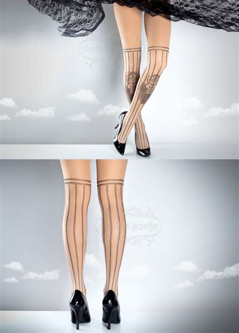 Free Pussy Riot Tattoo Tights Nude Printed Tights Caged Etsy