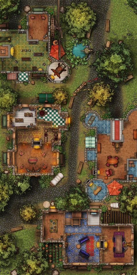 A Small Village In The Surrounding Wilderness 85x80 Rbattlemaps