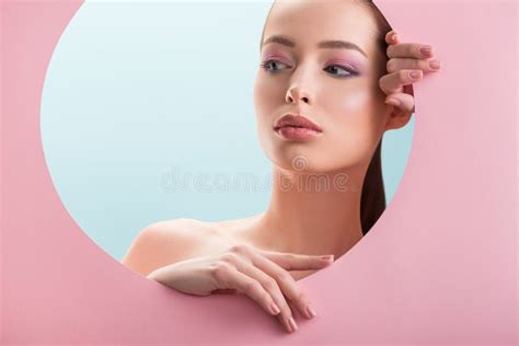Beautiful Naked Woman With Shiny Makeup Stock Image Image Of Colorful Glittery