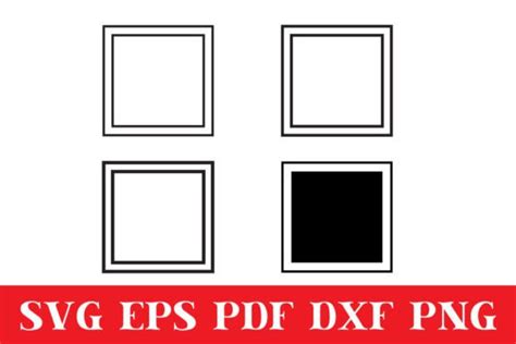 Square Outline Frames Svg Square Vector Graphic By Metalart · Creative