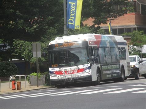 Septa New Flyer Xde40 On Rt49 On Market St Near 32nd St