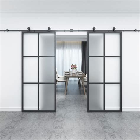 Buy Barnsmith 72in X 84in Double Glass Barn Door With 13ft Top Ed