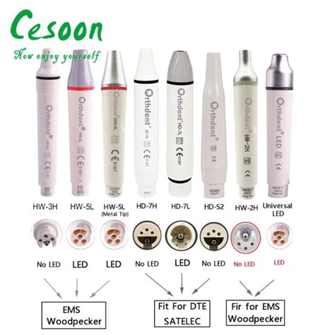 Dental Ultrasonic Scaler Handpiece Detachable Piezo Scaling Handle Led