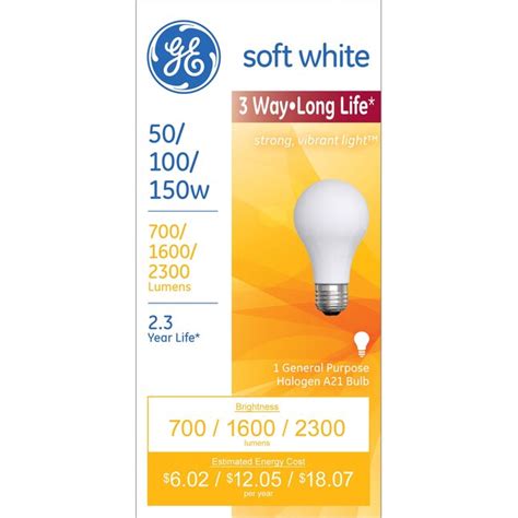 Ge 150 Watt Eq A21 Bright White Medium Base E 26 Dimmable Halogen