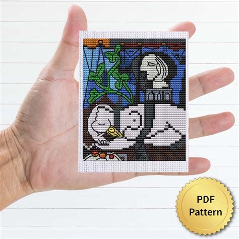 Nude Green Leaves And Bust By Pablo Picasso Cross Stitch Pattern 4Stitch Cross Stitch