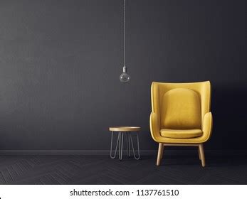 Modern Living Room Yellow Armchair 3d Stock Illustration 2265456301 ...