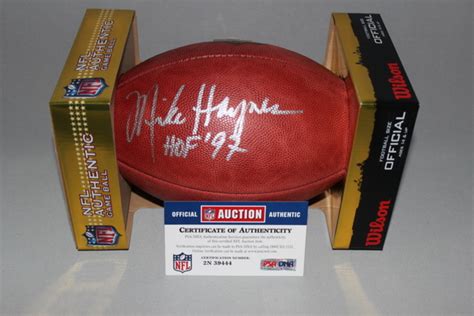 Hof Raiders Mike Haynes Signed Authentic Football The Official