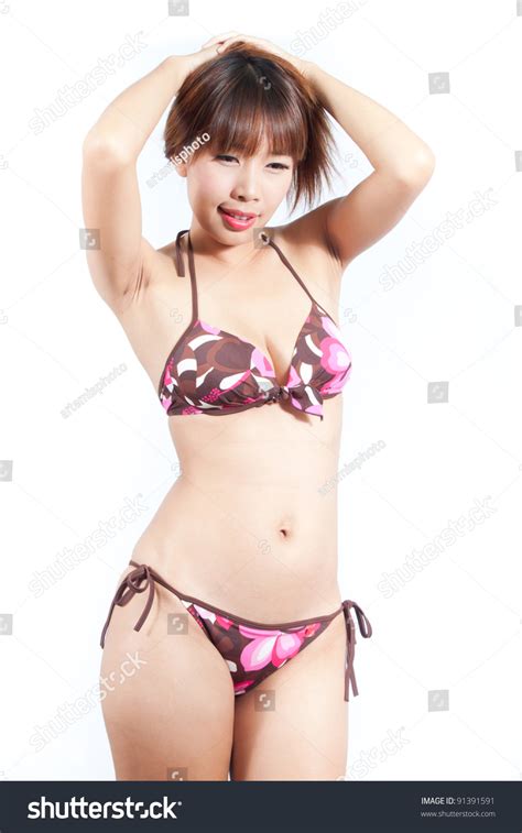 Sexy Woman Posing Bikini On White ภาพสตอก 91391591 Shutterstock