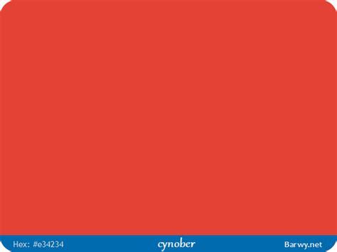 Kolor RGB HEX E34234 - cynober - Cinnabar - Vermilion - Barwy.net