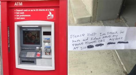 Man trapped in ATM slips handwritten "please help" notes through ...