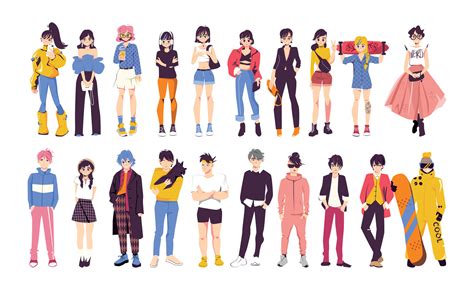 Anime People Set 26321899 Vector Art At Vecteezy