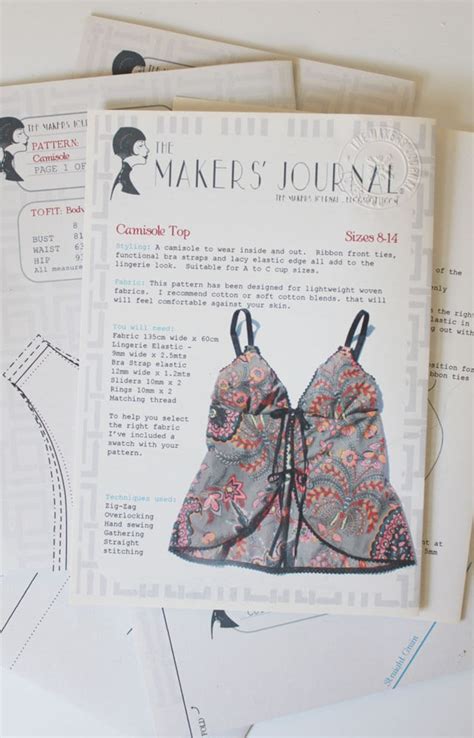 Lingerie Style Woven Camisole Sewing Pattern With Ribbon Ties Etsy Australia