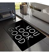 Amazon MUGINYU Black Quick Dry Bath Mat Funny Get Naked Bathroom Rugs Small Fit Under Door