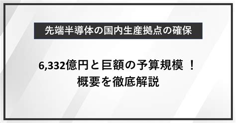 先端半導体の国内生産拠点の確保とは 令和5年の補正予算の中で6332億円と巨額の予算規模 補助金・公的施策コンサル、web広告運用代行