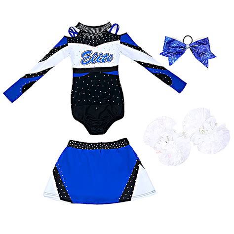 Sexy Straps Cheerleading Uniforms Rhinestonestop Sparkle Long Sleeve Hot Cheerleading Costumes