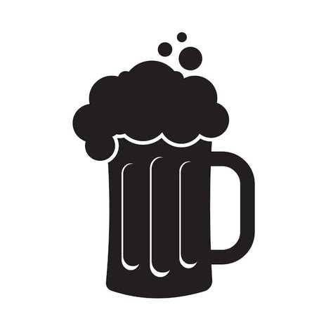 Diseño de vector de icono de bebida de vaso de cerveza Vector Premium