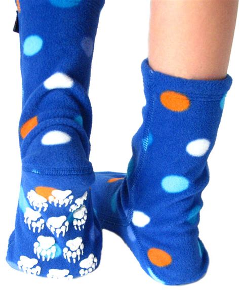 Kids Nonskid Fleece Socks Big City Blues Slipper Socks Polar Feet®