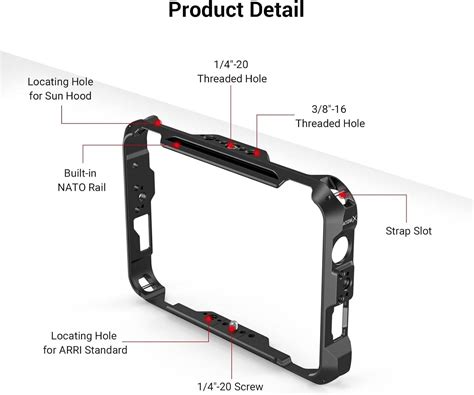 SMALLRIG Monitor Cage For Atomos Shinobi 7 Cage Kit With Cable Clamp