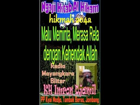 Hkm 204a Malu Meminta Rela Ridho Dgn Kehendak Allah KH Imron Djamil