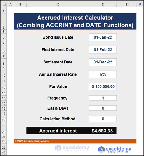 How To Create An Accrued Interest Calculator In Excel Methods