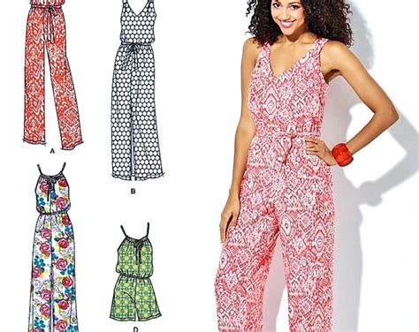 Sewing Pattern Easy Jumpsuit Pattern Easy Adult Romper Pattern Pullover Maxi Dress Pattern