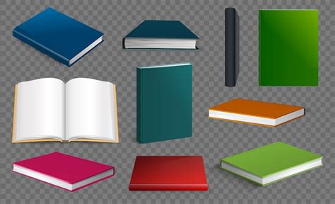 Libros En Estilo Realista Vector Premium