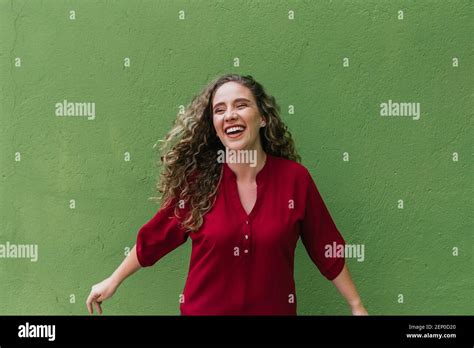 Portrait Of Cute Curly Blonde Hair Girl Stock Photo Alamy