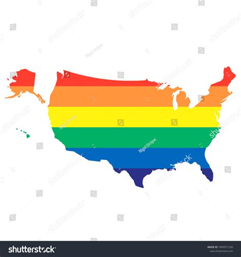 Gay Rainbow United States America Map Stock Illustration Shutterstock