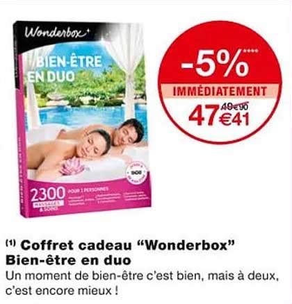 Promo Coffret Cadeau wonderbox Bien être En Duo chez Monoprix