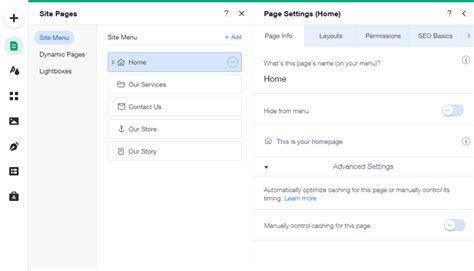 Wix Editor: Managing Your Page Settings | Help Center | Wix.com