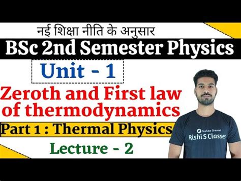 Bsc Nd Semester Physics Unit Zeroth Law And First Law Of