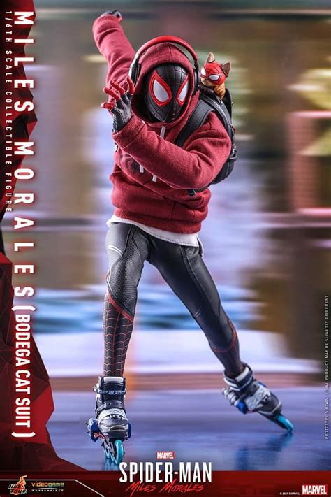 Miles Morales Spider Man Swings To Hot Toys With His Bodega Cat Suit Bodega Cat Hot Toys