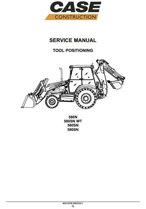 Case Backhoe Loader 580N 580SN 580SN WT 590SN Workshop Service