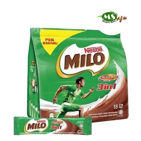 Nestle Milo Activ Go 3 In 1 Chocolate Malt Drink Bag 18pcs 33g Shopee