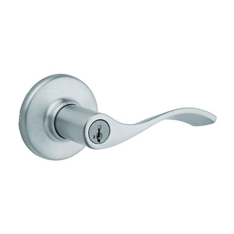 Kwikset Balboa Satin Nickel Universal Exterior Keyed Entry Door Handle With Smartkey In The Door