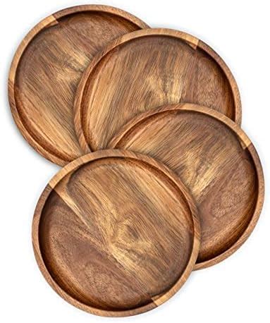 Amazon CLEENTABLE Wooden Plates Round Dinner Plates 11 Inch