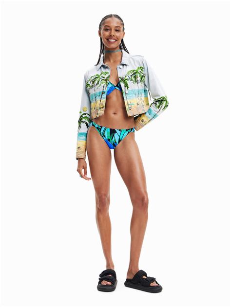 Desigual Bikini Partea De Jos Bukiti Swmk Albastru Modivo Ro