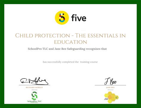 Child Protection Certificate (Five Education) - SchoolPro TLC