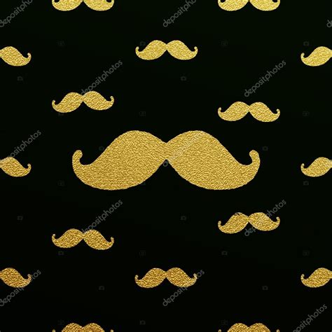 Gold Glittering Mustache Pattern Stock Vector Image By ©ronedale 78512430