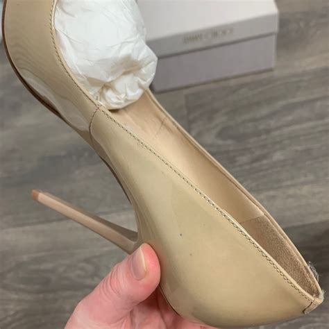 Jimmy Choo Anouk Pointy Toe Pumps Heels Nude Pate Gem