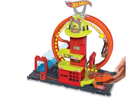 Hot Wheels City Super Loop Fire Station Mattel Hkx