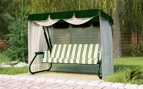 Садовые качели Сахара Грин с москитной сеткой арт. 591/1 З - Мир Дачника