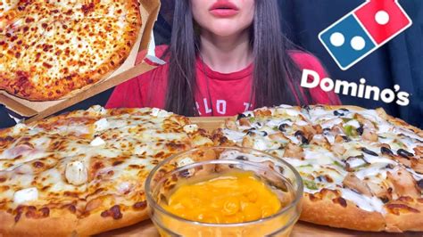 Domino’s Cheese Burst Chicken Pizza Mukbang Asmr Youtube