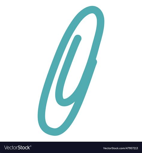 Blue paper clip flat Royalty Free Vector Image