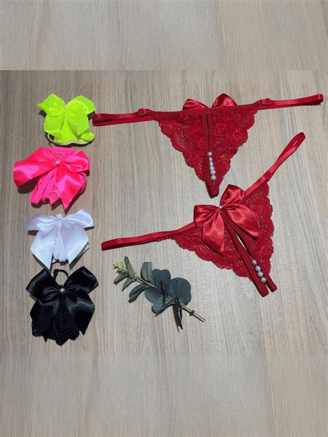 Kit Thai Lace Panties Husband In A Hurry Open Lingerie With Pearl And Sensual Bow SHEIN PT