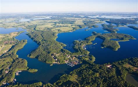 Widok z lotu ptaka Mazury zdjęcie stock Obraz złożonej z coastline