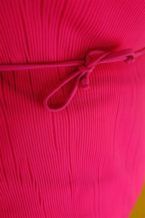 1960s Darlene Hot Pink Pleated Chiffon One Piece Bath Gem