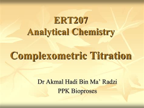 Complexometric Titration