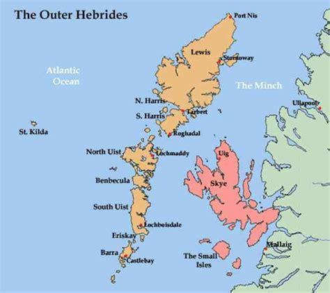 awesome map  outer hebrides outer hebrides hebrides west coast scotland