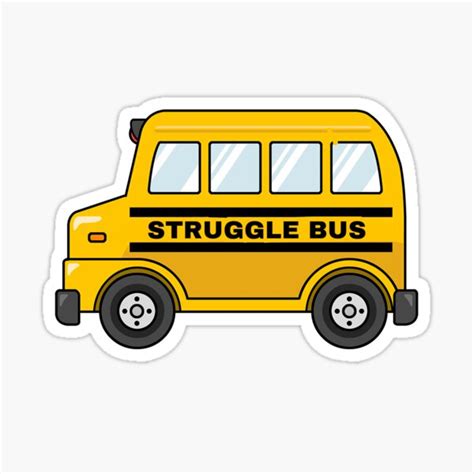 "Struggle bus cartoon" Sticker for Sale by Davissudha | Redbubble